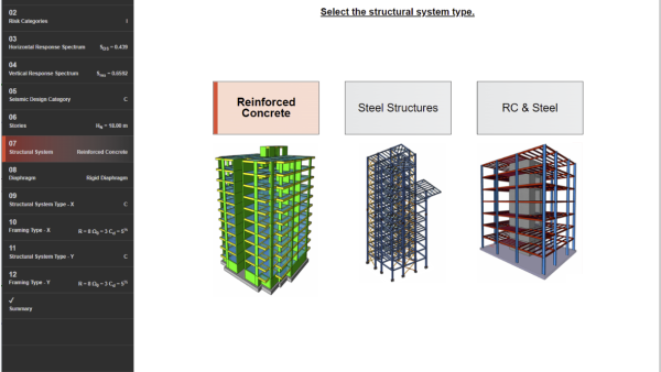 ideCAD One AEC Software: 構造規格と構造規格